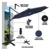 Solar LED 360-Degree Rotation Cantilever Patio Umbrella - 11U01K