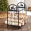Firewood Rack Log Stand with Reindeer Patterns - 12H01D