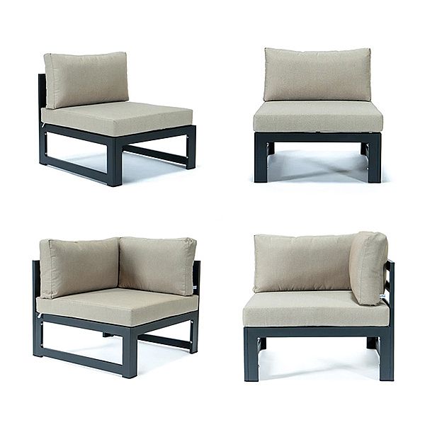 Aluminum Tube with Fire Pit Garden Outdoor Sofa Set - 11C01A