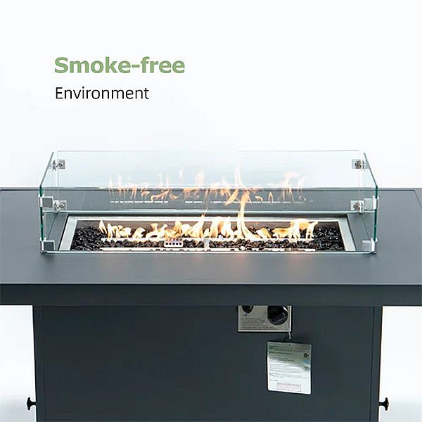 Aluminum Tube with Fire Pit Garden Outdoor Sofa Set - 11C01A