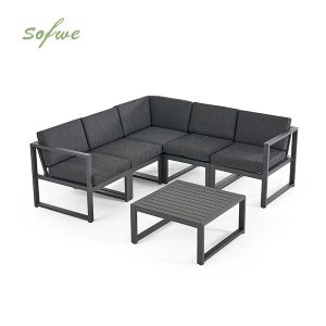 4 Piece Outdoor Aluminum V-shaped Sofa