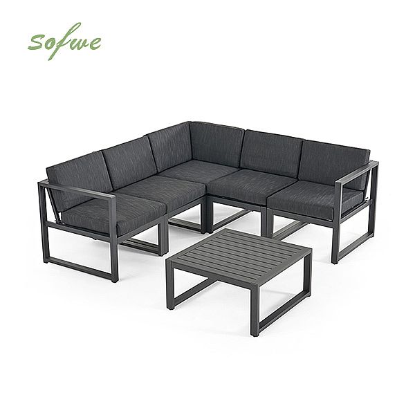 4 Piece Outdoor Aluminum V-shaped Sofa - 11C01H