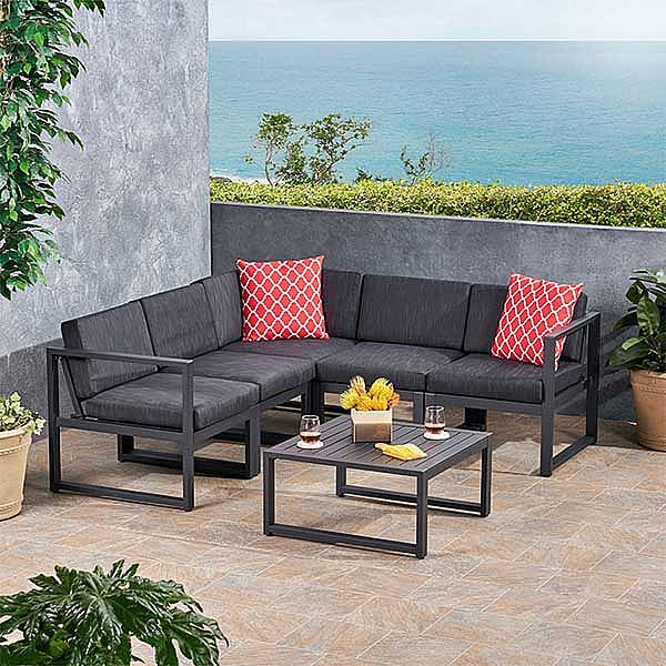 4 Piece Outdoor Aluminum V-shaped Sofa - 11C01H