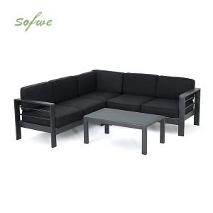 Outdoor Aluminum V-Shaped Sectional Sofa