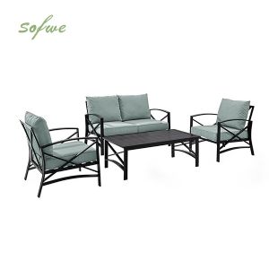 Metal Aluminum 4-piece Conversation Set