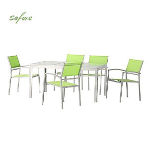 Green 6-Piece Aluminum Outdoor Dining Set