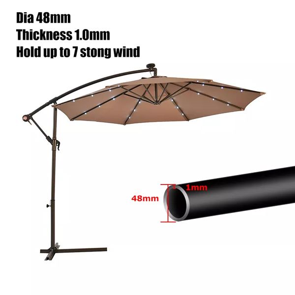 Solar-powered LED Outdoor Offset Hanging Umbrella Wholesale - 11U01W