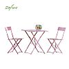 3-Piece Courtyard Light Pink Folded Bistro Set - 10B01D