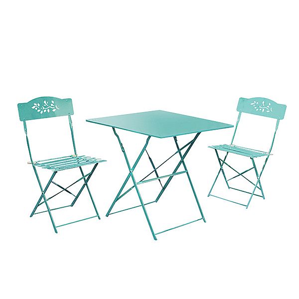 Metal 3 Piece Folding Outdoor Furniture Bistro Set - 10B01E