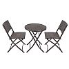 3 Pcs Wicker Rattan Folding Bistro Set - 10B01M