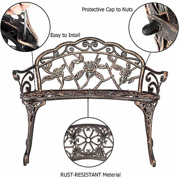 Outdoor Cast Antique Aluminum Metal Garden Chair - 10B01Z