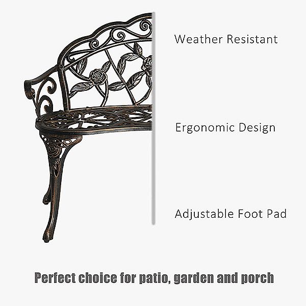 Outdoor Cast Antique Aluminum Metal Garden Chair - 10B01Z