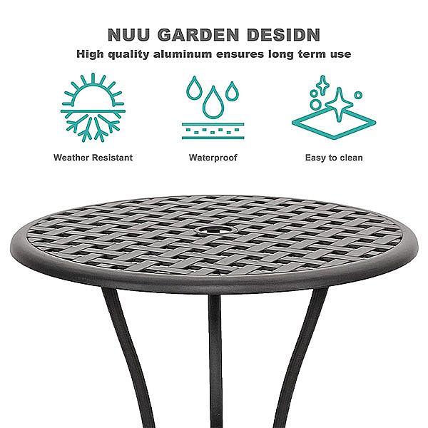 Modern Cast Aluminum Garden Furniture Bistro Set - 10B02D