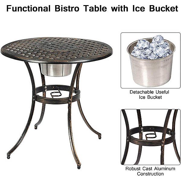 Weather Resistant Antique Metal Bistro Patio Set - 10B02E