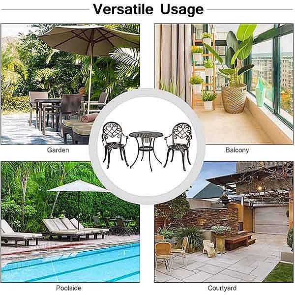 Weather Resistant Antique Metal Bistro Patio Set - 10B02E