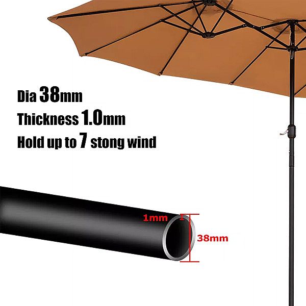 15Ft Double-Sided Patio Market Umbrellas Wholesale - 12U01O