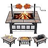 37 Inch Outdoor Square Tabletop Fire Pit - 10H01A