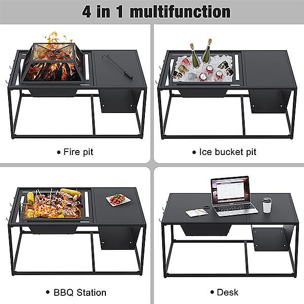 39 inch Outdoor BBQ Fire Pit Table - 10H01B
