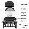 32-inch Square Metal BBQ Fire Pit Set - 10H01G