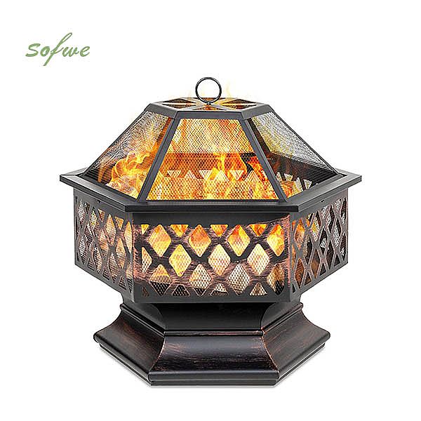 24 Inch Hex Shaped Patio Fire Pit Wholesale - 10H01K