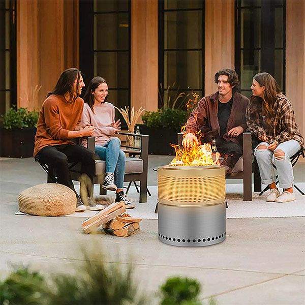 Stainless Steel Porous Smokeless Fire Pit - 10H02K