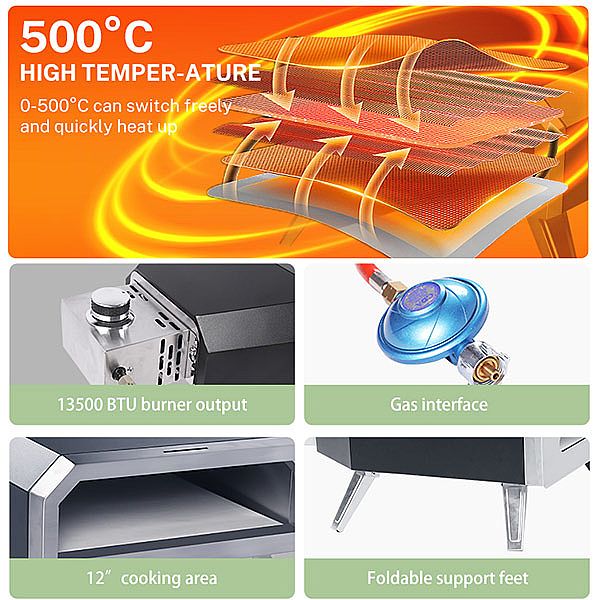 Portable Garden Gas Pizza Oven - 11H01E