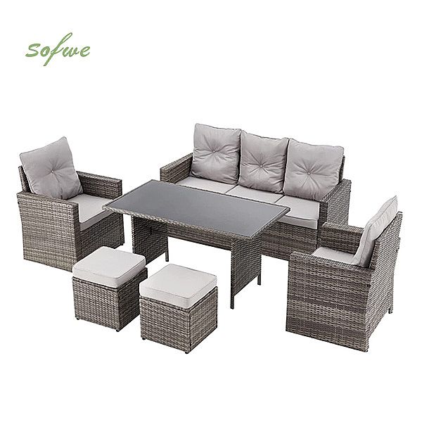 PE Rattan Furniture Outdoor Garden Combination Sofa Set - 10C01E