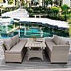 Luxury Modern Outdoor Courtyard Rattan Furniture Set - 10C01G