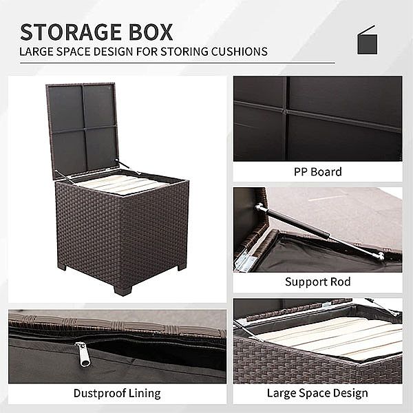 4 Pieces Garden Wicker Rattan Furniture Set - 10C01H