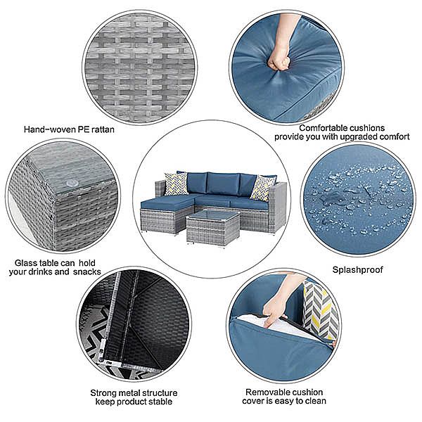 Garden Wicker Rattan Furniture Set - 10C01J