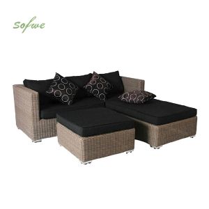 3 Pieces Lounge Wicker Rattan Sofa Set