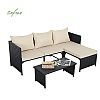 3 Piece Garden Rattan Sofa - 10C01L