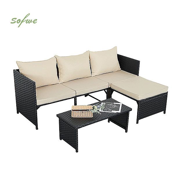 3 Piece Garden Rattan Sofa - 10C01L
