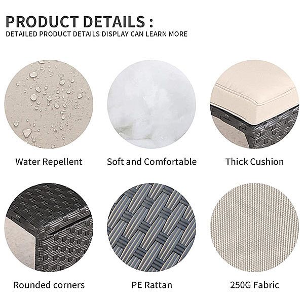 3 Piece Garden Rattan Sofa - 10C01L