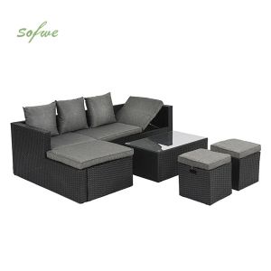Garden Rattan Furniture Black Sets