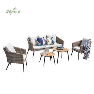 Modern Luxury French Style Rattan Garden Furniture Sofa