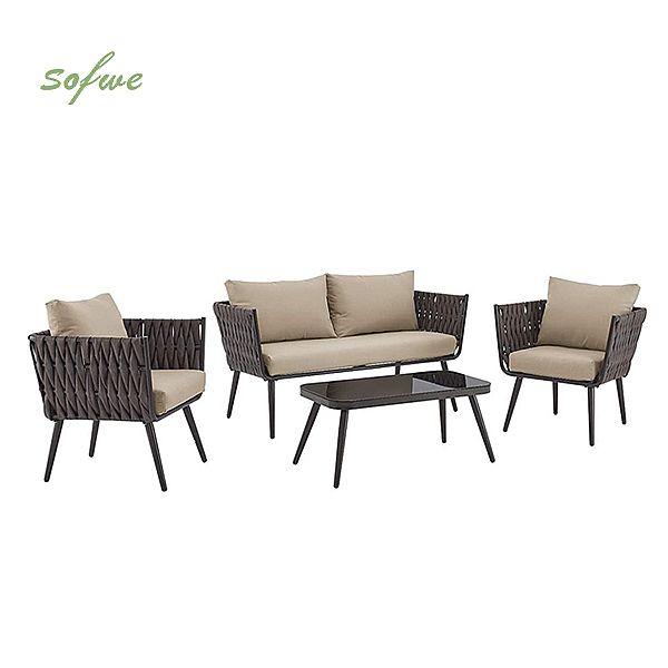 Luxury Design 4 Pieces Rattan Furniture Sofa Set - 10C01Q