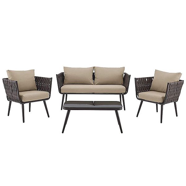 Luxury Design 4 Pieces Rattan Furniture Sofa Set - 10C01Q