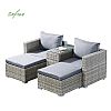 5 Piece Patio Rattan Wicker Sun Loungers - 10C01R