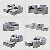 5 Piece Patio Rattan Wicker Sun Loungers - 10C01R
