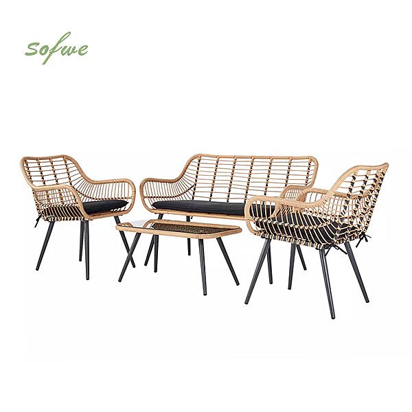 4 Seater Wicker Rattan Garden Furniture - 10C01S