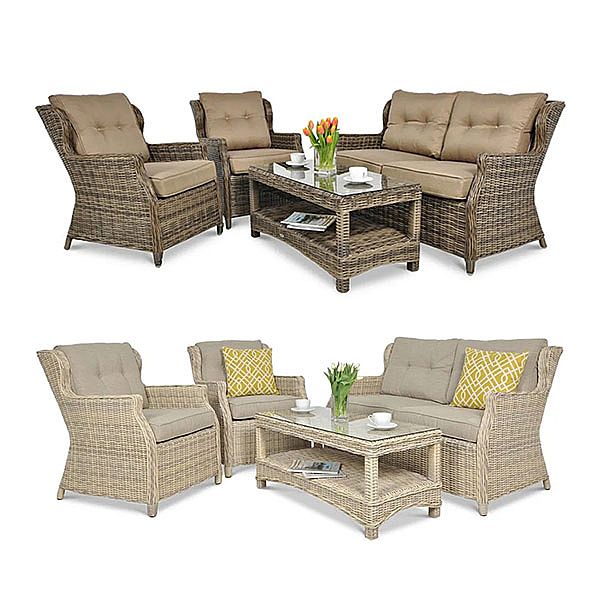 4 Pieces Rattan Outdoor Patio Furniture Garden Sofa Sets - 10C01W