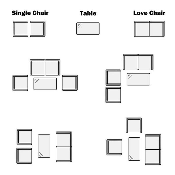 Patio Garden Rattan Wicker Sofa Set - 10C01Z