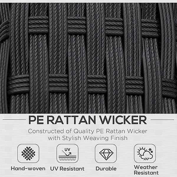 3 Pieces Patio Furniture Set Rattan Wicker Sofa - 10C02J