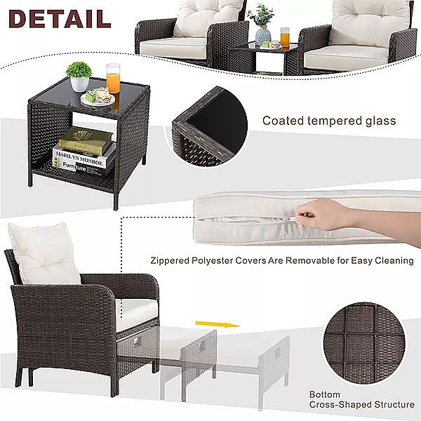 Wholesale 5 Pieces Rattan Lounge Chair Patio Furniture Set - 10C02L