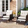 Wholesale 5 Pieces Rattan Lounge Chair Patio Furniture Set - 10C02L