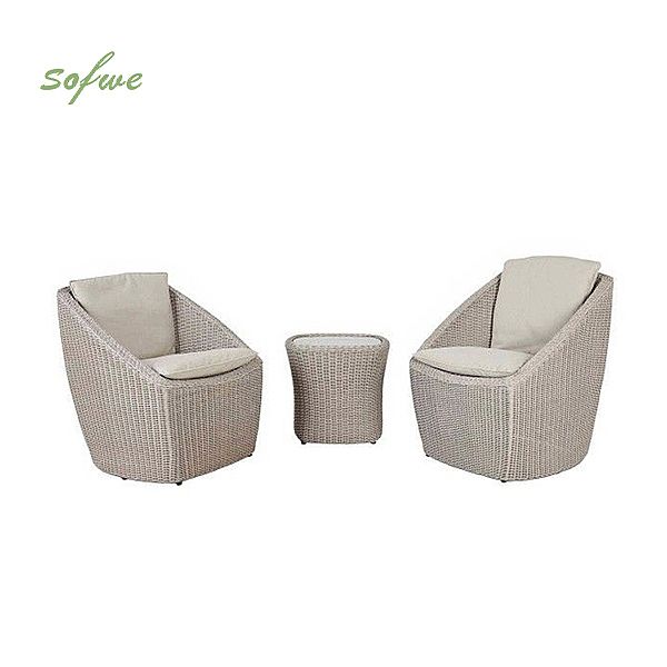 3 Piece Outdoor Bar Wicker Rattan Furniture Set - 10C02N