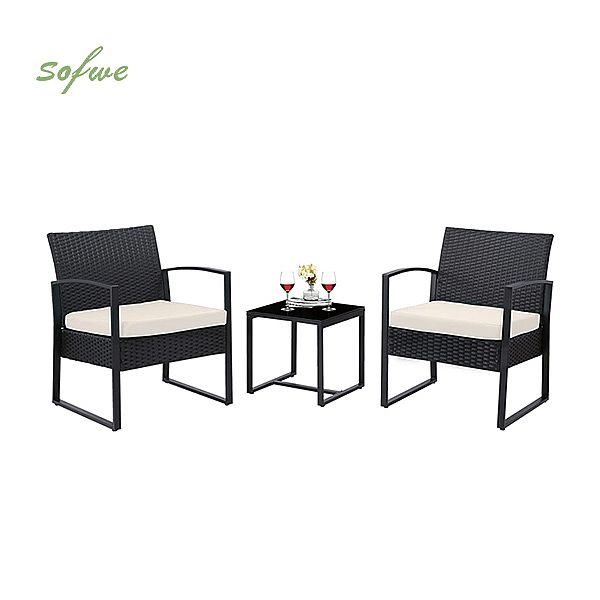 3 Pieces Outdoor Patio Wicker Furniture Set - 10C02Q