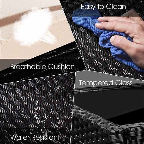 3 Pieces Outdoor Patio Wicker Furniture Set - 10C02Q