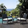3 Pieces Outdoor Patio Wicker Furniture Set - 10C02Q